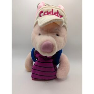 Vtg Disney Piglet Golf Club Cover Winnie the Pooh Plush Pink Caddy  12 inch